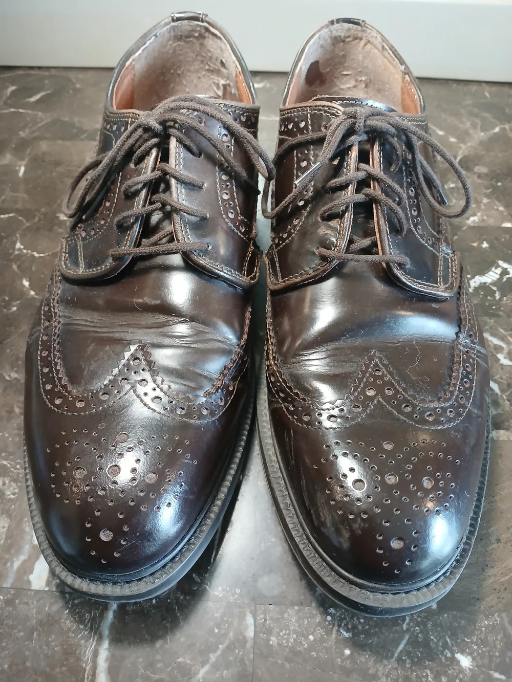 Stafford Brown Leather Wingtip Oxfords